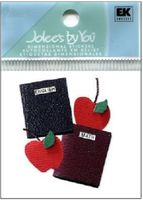 Textbooks & Apple, school, 3D scrapbook embellishment (Jolee's by You)