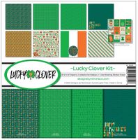 Lucky Clover Kit, St Patrick's Day, 8 double-sided scrapbook papers & sticker sheet (Reminisce)