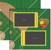 Softball, Quick Page, right side, sports double-sided scrapbook paper (Scrapbook Customs)