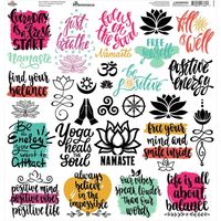 Namaste, 12x12" Yoga cardstock scrapbook stickers (Reminisce)