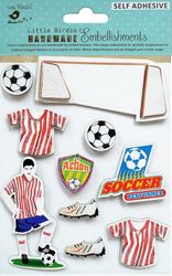 Soccer Performer, 3D Scrapbook stickers, 10/pk (Little Birdie)