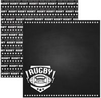 Rugby, Chalkboard Sports, double-sided scrapbook paper (Scrapbook Customs)