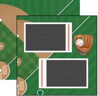 Baseball, Quick Page, right side, sports double-sided scrapbook paper (Scrapbook Customs)