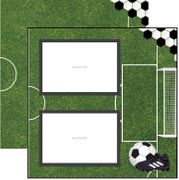 Soccer, Quick Page, right side, sports double-sided scrapbook paper (Scrapbook Customs)