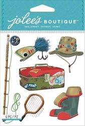 Fishing, sports 3D scrapbook stickers (Jolee's Boutique)