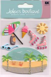 Rollerblading, 3D scrapbook stickers (Jolee's Boutique)