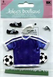 Soccer, blue, 3D scrapbook stickers (EK Success, Jolee's Boutique)