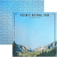 Yosemite National Park, California, double-sided Coordinates scrapbook paper (Scrapbook Customs)