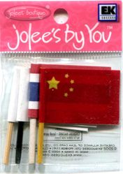 Flags of Asia, 4/pk, 3D scrapbook embellishment (Jolee's by You)