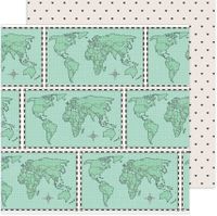 Maggie Holmes Round Trip - World Traveler, double-sided scrapbook paper (American Crafts)