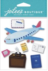 Airplane Travel, 3D scrapbook stickers (Jolee's Boutique)