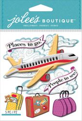 Airplane, 3D scrapbook stickers (Jolee's Boutique) 
