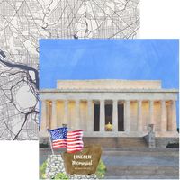 Lincoln Memorial, Washington DC, double-sided scrapbook paper (Scrapbook Customs)