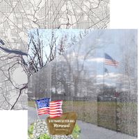 Vietnam Veterans Memorial, Washington DC, double-sided scrapbook paper (Scrapbook Customs)