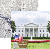 White House, Washington DC, double-sided scrapbook paper (Scrapbook Customs)