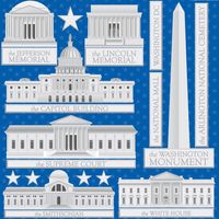 Washington DC, Die Cut scrapbook stickers (Reminisce)