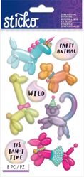 Balloon Animals, 3D scrapbook stickers (Sticko) 
