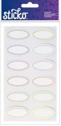 Color Oval Labels, scrapbook stickers (Sticko) 
