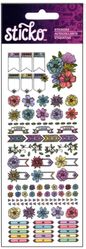 Etched Floral Planner Stickers, scrapbook (Sticko) 