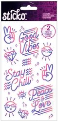 Good Vibes, TWO SHEETS,, scrapbook stickers (Sticko) 