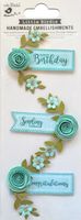 Rose Celeste, birthday 3D Scrapbook stickers, 3/pk (Little Birdie)