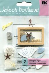 Shore Thoughts, beach, 3-D scrapbook stickers (Jolee's Boutique)