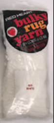 #601 White - Bulky Rug Yarn by Red Heart, Latch Hook Yarn, 320 pieces