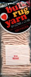 #614 Beige - Bulky Rug Yarn by Red Heart, Latch Hook Yarn, 320 pieces