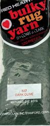#622 Dark Olive - Bulky Rug Yarn by Red Heart, Latch Hook Yarn, 320 pieces
