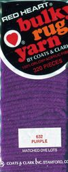 #632 Purple - Bulky Rug Yarn by Red Heart, Latch Hook Yarn, 320 pieces