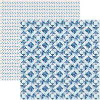 Stitch 'n' Sew Collection, Blue Quilt, double-sided, scrapbook paper (Reminisce)<br><font color=red>25% off</font>