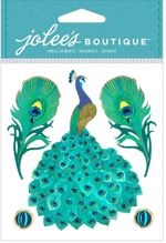 Peacock, animal 3D scrapbook stickers (Jolee's Boutique)