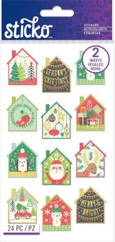 Holiday Scene, Christmas scrapbook stickers, TWO SHEETS (Sticko)