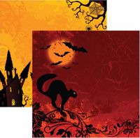 Halloween Night Collection, Black Cat, double-sided, scrapbook paper (Reminisce)<br><font color=red>25% off</font>