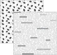 Graduation Caps & Quotes, double-sided scrapbook paper (Scrapbook Customs)