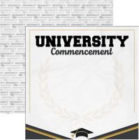 University Commencement, graduation double-sided scrapbook paper (Scrapbook Customs)
