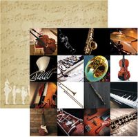 High School Musical Collection, Marching Band, music double-sided scrapbook paper (Reminisce)
