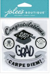 Hats off Grad, graduation 3D scrapbook stickers (Jolee's Boutique) 