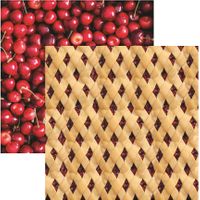 Pie Time Collection, Cherry Lattice, food double-sided, travel scrapbook paper (Reminisce)