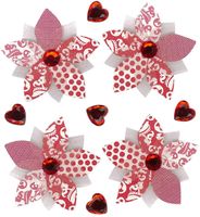 Red Patterned Flowers, 3-D scrapbook stickers (Jolee's Boutique)<br><font color=red>50% off</font>  