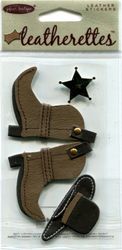 Western Wear, Leatherettes, scrapbook stickers (Jolee's Boutique)