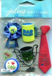 Number 1 Dad, family 3D scrapbook stickers (Jolee's Boutique) 
