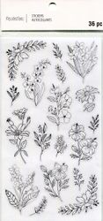 Flower sketches, scrapbook stickers (Recollections)<br><font color=red>25% off</font>