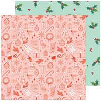 Holiday Dreams Collecttion, Holly Jolly, double-sided scrapbook paper (Pinkfresh Studio)<br><font color=red>25% off</font>