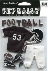 Pep Rally, Football,  Black, 3D scrapbook stickers (EK Success, Jolee's Boutique)
