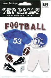 Pep Rally, Football,  Blue, 3D scrapbook stickers (EK Success, Jolee's Boutique)