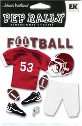 Pep Rally, Football, Maroon, 3D scrapbook stickers (EK Success, Jolee's Boutique)