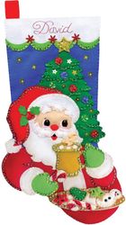 Design Works: Cocoa & Cookies, Christmas stocking felt applique kit