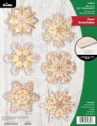 Bucilla: Ornaments, Pearl Snowflakes, felt applique Christmas ornament kit<br><font color=red>New for 2025</font>