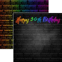 Neon Birthday Collection, Happy 30th Birthday, double sided scrapbook paper (Scrapbook Customs)